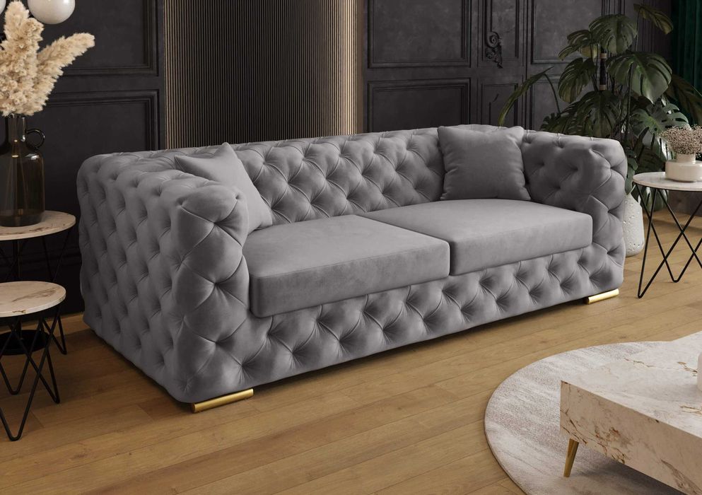 Sofa Boston Chesterfield Rozkładana Funkcja Spania Glamour VeroLux