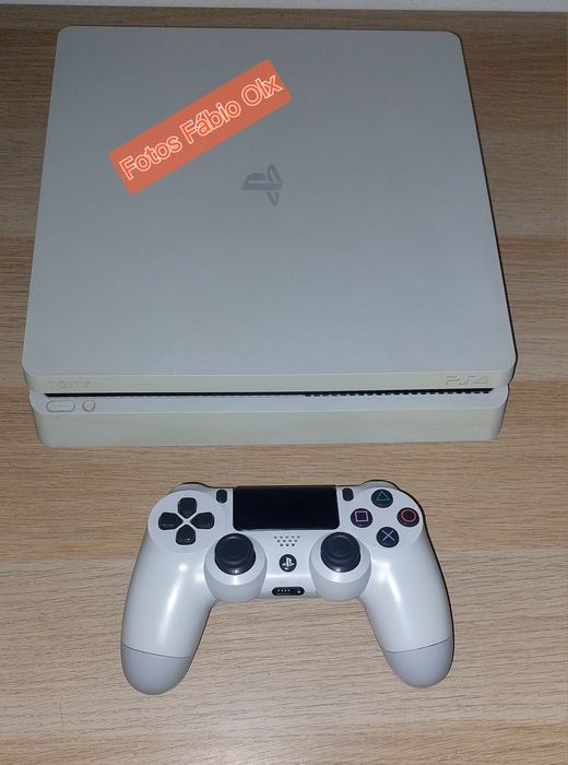 Ps4 Slim Edição Limitada Em Branco + 1 Comando Original Sony Branco + Gta V + Fifa 17 ( Teste Na Hora Disponível)