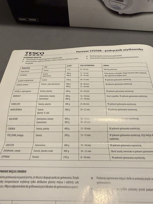 Parowar elektryczny Tesco 3TDS08