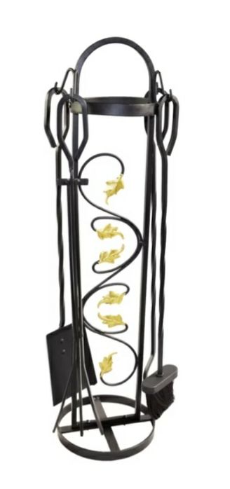 Zestaw kominkowy szkiełka z miotka szczypce podgrzewacz do kominka