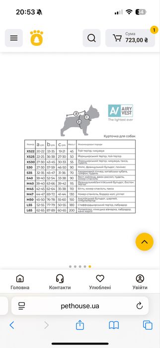 AiryVest XS25 Двостороння куртка жилетка для собак