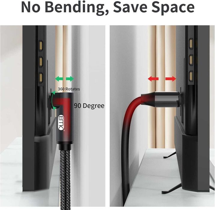 Cabo Óptico com ficha 90° 4 metros NOVO