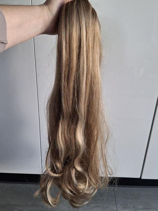 Włosy doczepiane blond pasemka 60 cm