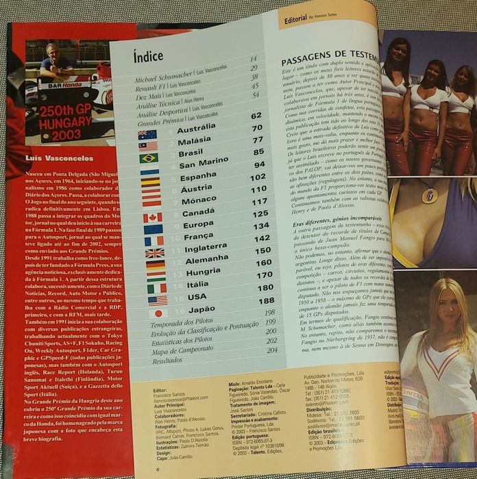 Livro: fórmula 1, época 2003/2004