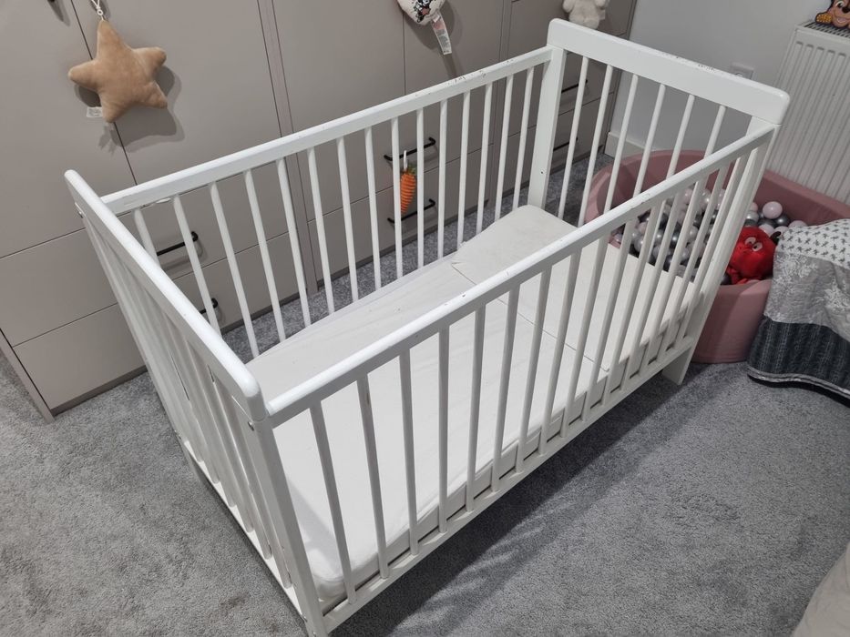 Łóżeczko niemowlece 60x120cm, białe