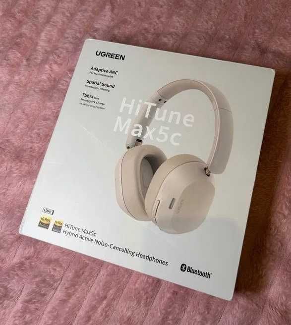 Słuchawki bezprzewodowe - UGREEN Max 5C ANC Bluetooth 5.4 Białe