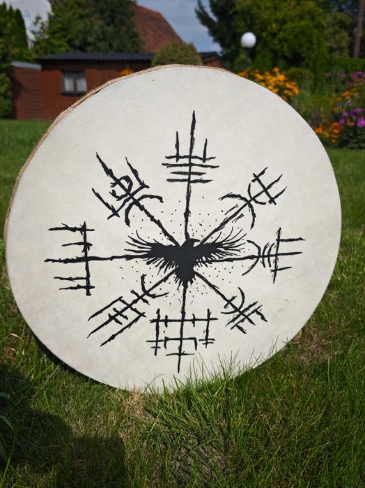 Bęben szamański 47cm + pałka ,ciemna obręcz (wysyłka gratis)