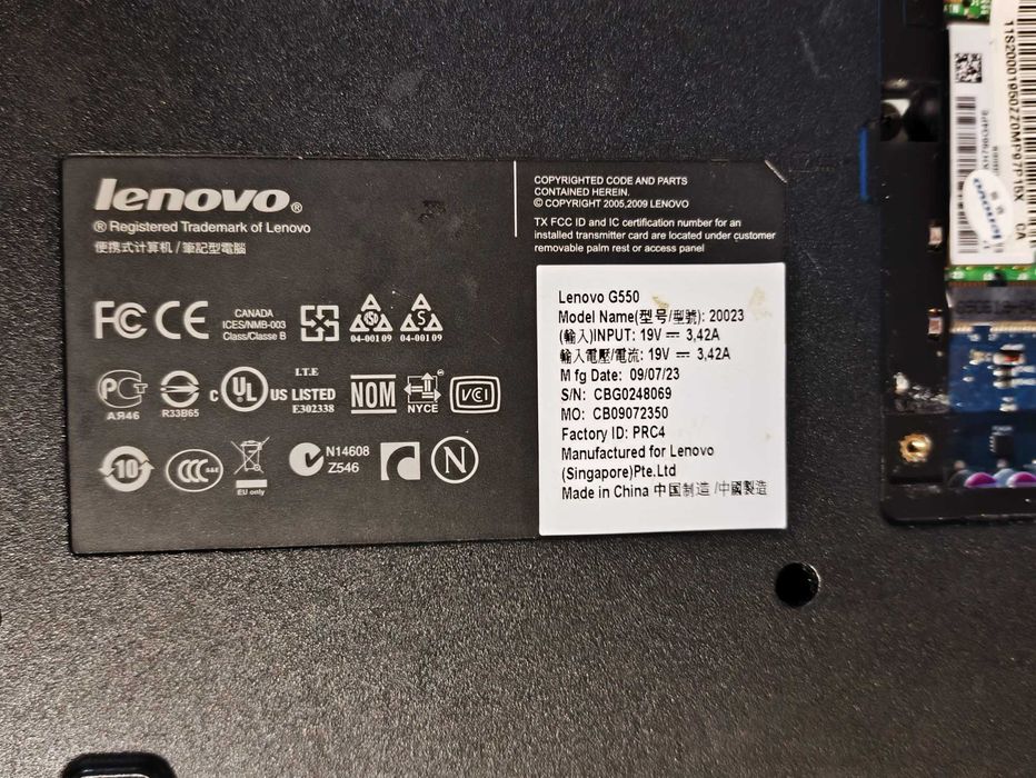 Разбор lenovo g550 20023