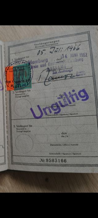 Kolekcjonerski paszport niemiecki z 1956 r