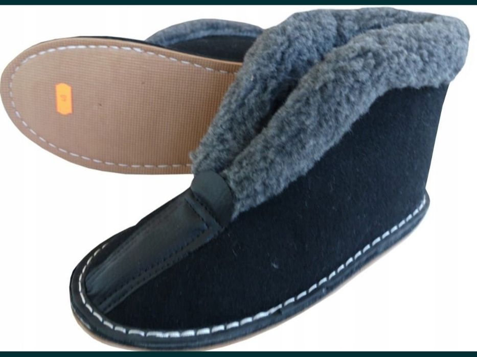 Bambosze męskie filcowe łapcie 45 rozmiar kapcie wysokie ciepłe