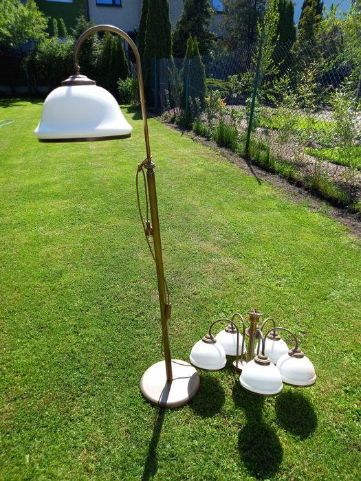 Zestaw lamp stojąca i sufitowa vintage