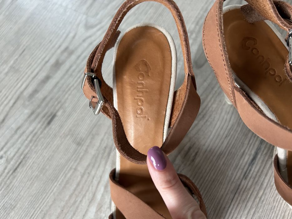 Sandały buty na obcasie conhpol elite skórzane jak nowe