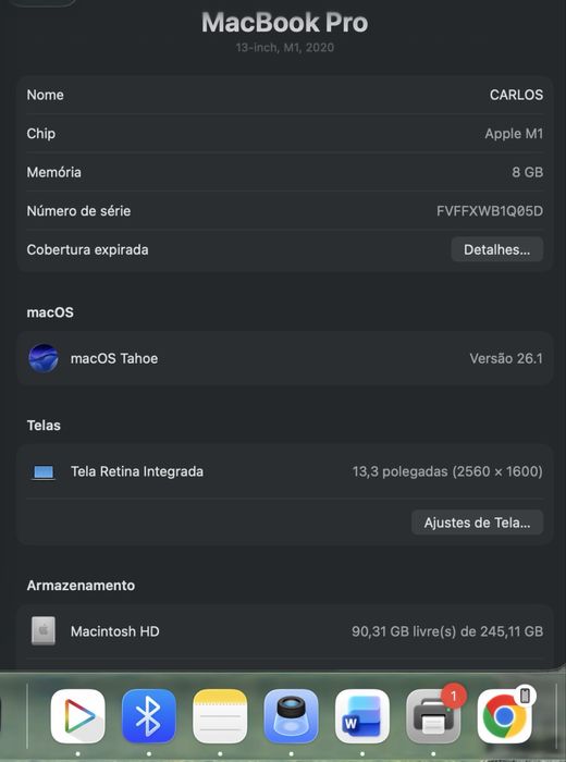 MacBook Pro M1 de 13 polegadas