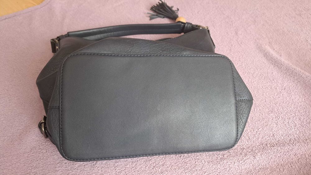 Torba na ramię shopper granatowa