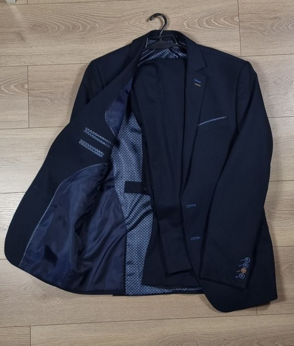 Garnitur męski komplet (marynarka+spodnie), elegancki, jak nowy