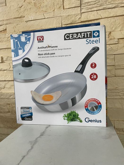 Genius Cerafit Steel patelnia  stal nierdzewna – 28 cm