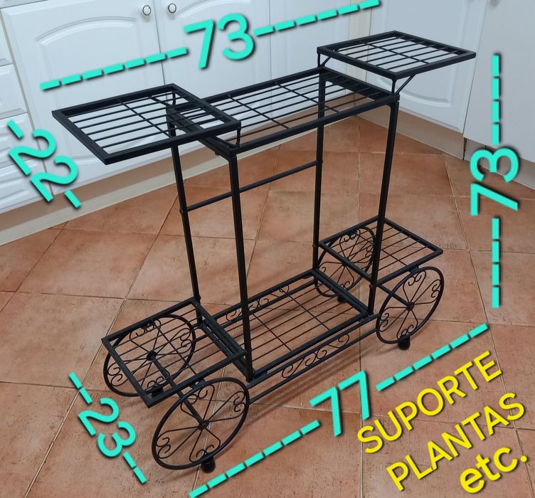 PEÇA CARRINHO DECORATIVO PARA PLANTAS.Sala,Quarto,Casa,Varanda,Hall.