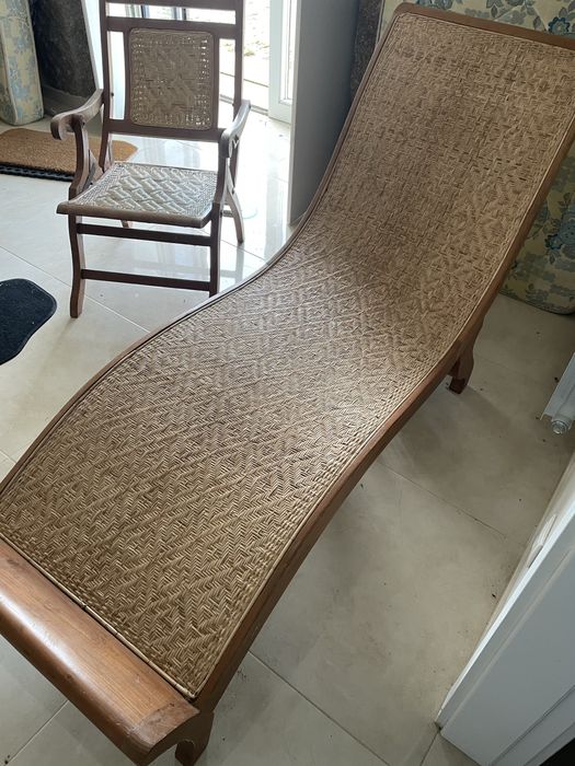 Espreguiçadeira em palhinha