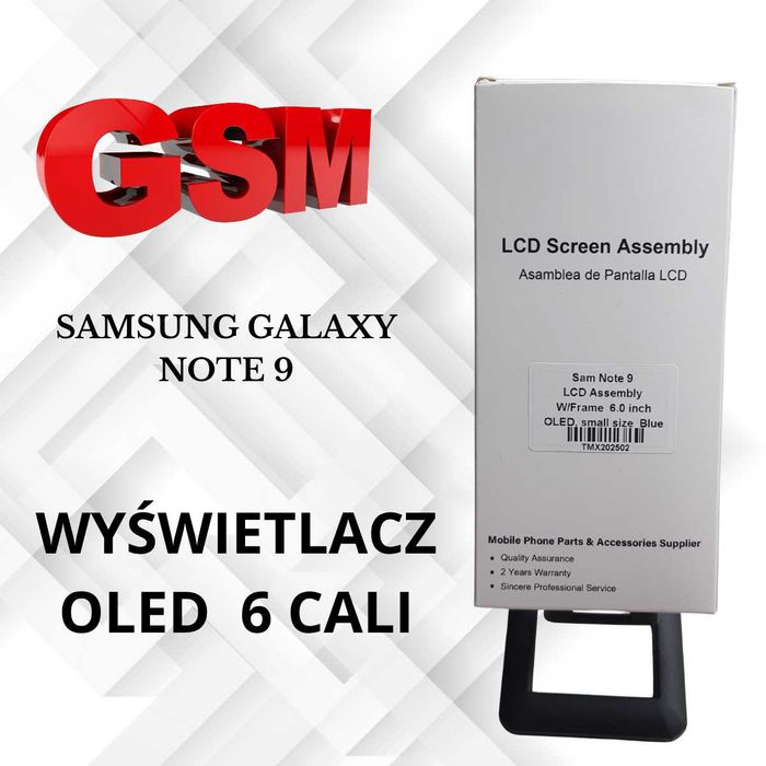 Wyświetlacz OLED 6 cali Samsung Galaxy Note 9 N960  niebieski, z ramką