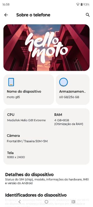 Telemóvel Motorola G15