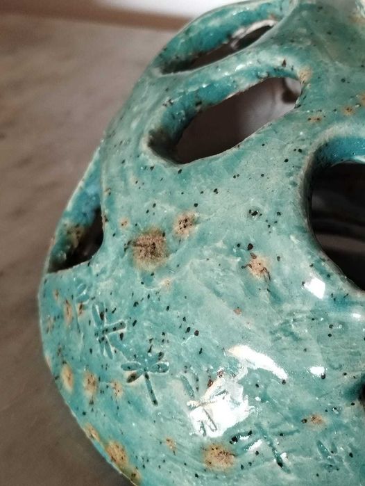 Luminária Porta Vela Cerâmica Artesanal