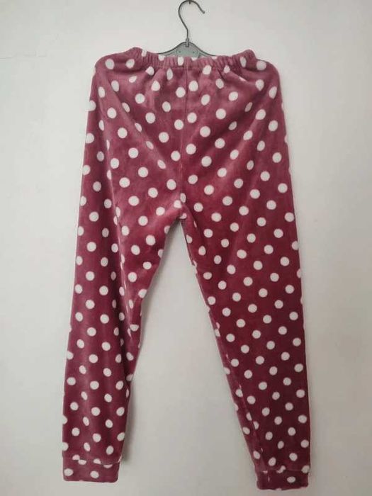 Pijama polar Notte Stella S - Rosa com bolinhas, super quentinho