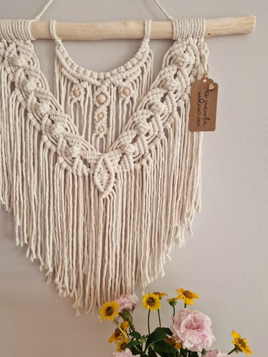 Makrama Jaśmina dekoracja boho na ścianę handmade