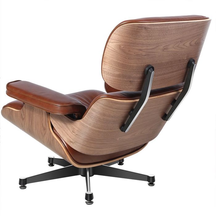 Cadeirão "Eames Lounge" - Pele genuína, Novo - Cadeira Poltrona Chaise