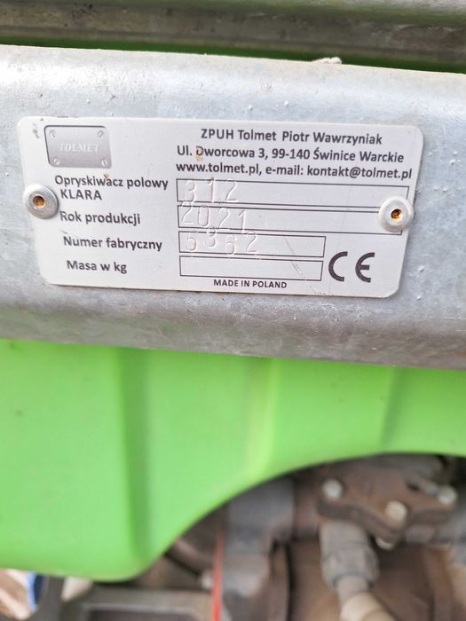 Opryskiwacz Tolmet 12m