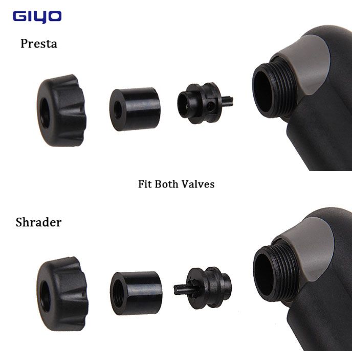 Велонасос GIYO с манометром 100 psi (7 бар) насос для велосипеда