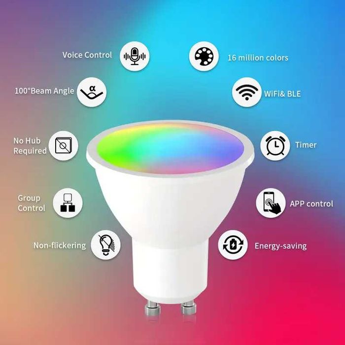 Lampada LED 40w inteligentes TUYA Wifi, Alexa, Google, mudança de cor
