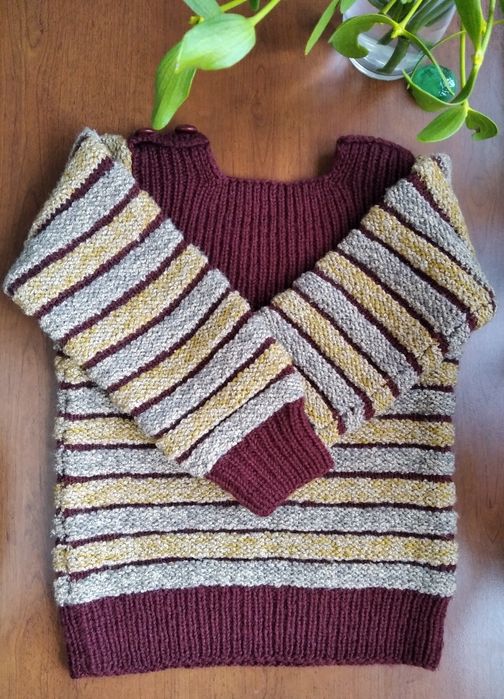 Dziergany na drutach sweter dla 4-5 latki