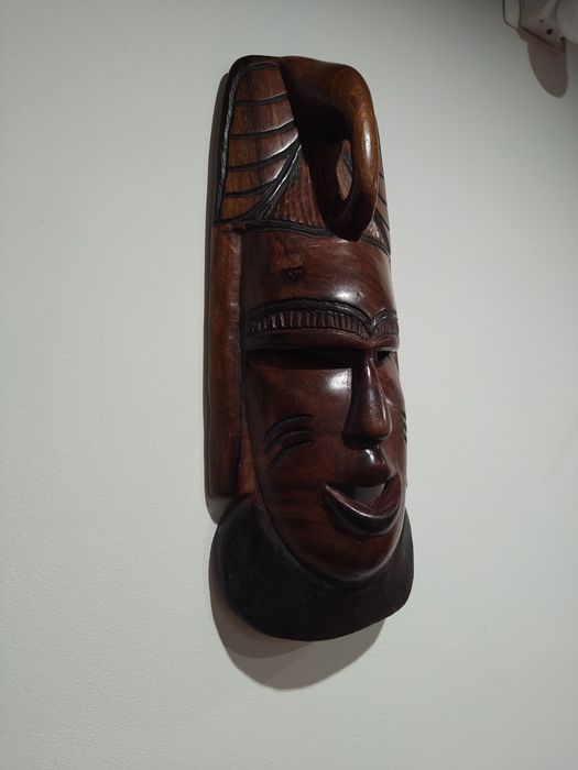 Mascara tribal africana escultura africa madera elefante casa quarto.