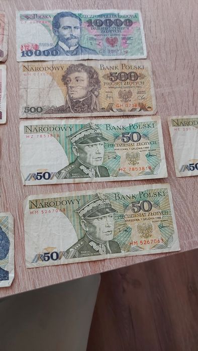 Zestaw banknotów prl