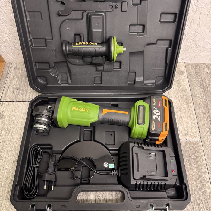 Акумуляторна болгарка PRO-CRAFT PWA220 з безщітковим двигуном 20В,4А