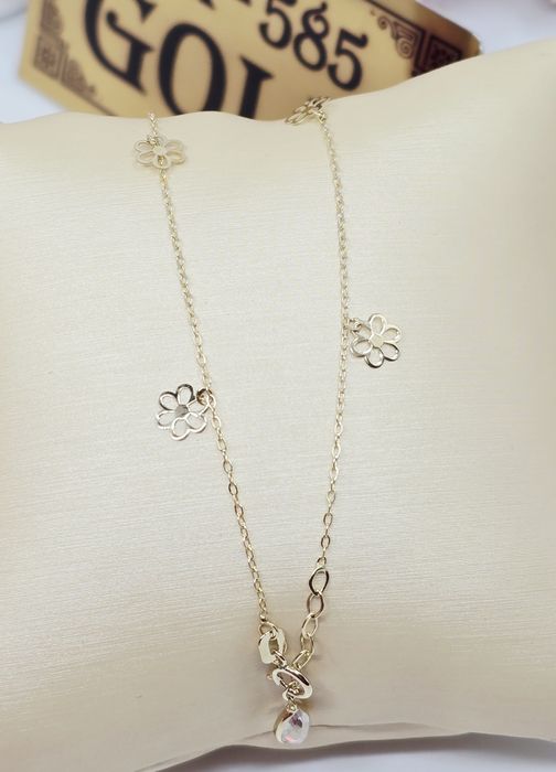 Złota bransoletka na nogę próba 585 14k