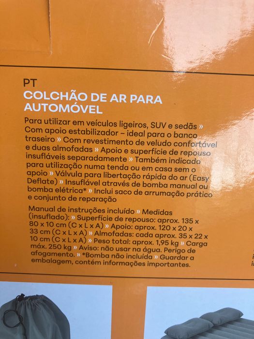 Colchão insuflável para carro. Novo