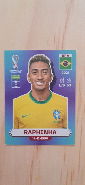 Cromo futebol de Raphinha(Mundial 2022)da Panini