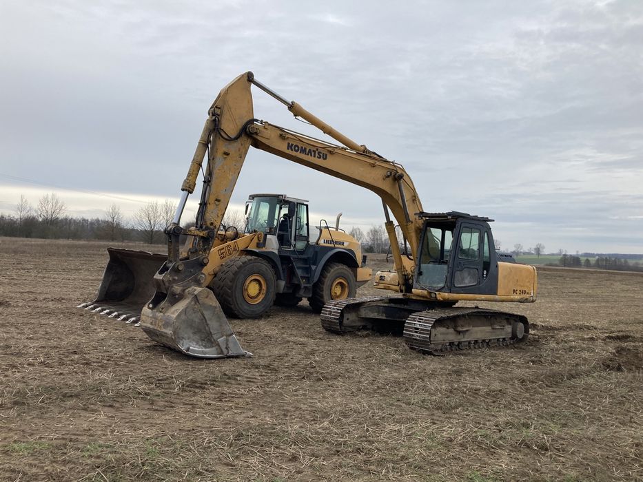 Usłuki Koparką gąsienicową  i Ładowarką kołową