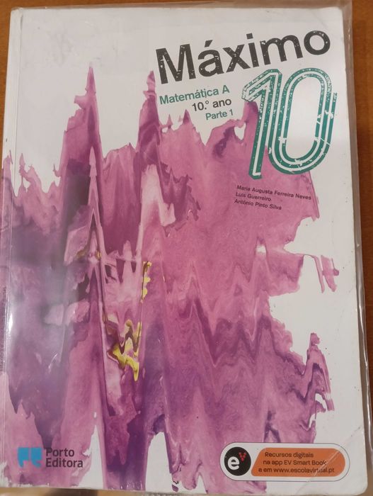 Livro de matemática Máximo 10 do 10. ano-2 volumes e caderno de fichas encadernados portes incluídos