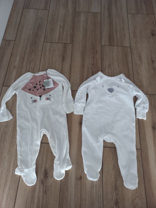 pajacyk niemowlęcy dla dziewczynki -2 sztuki-3-6 mies.