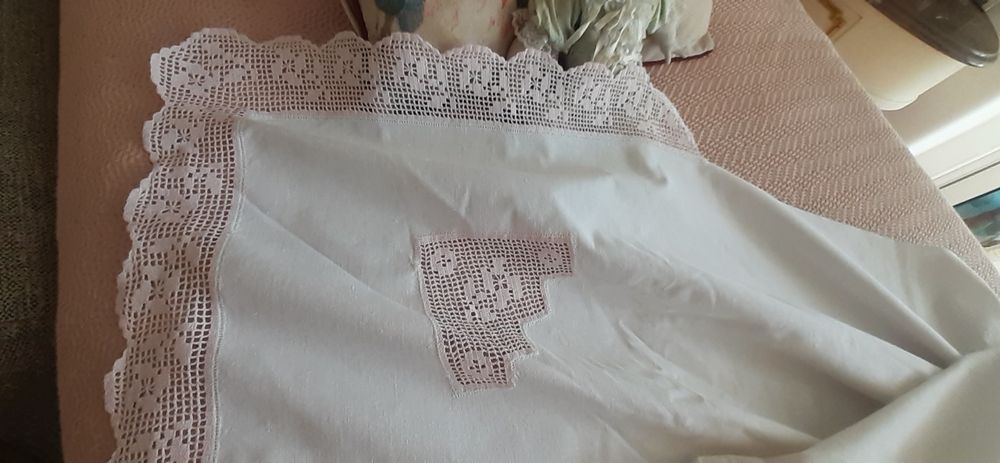 Belo lençol Rendas Manuais