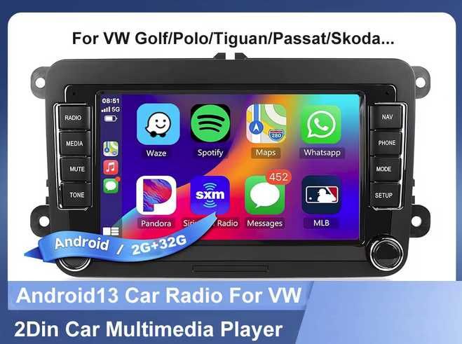 Radio Android para VW Passat, Golf MK5 e MK6, Jetta, Polo, Touran