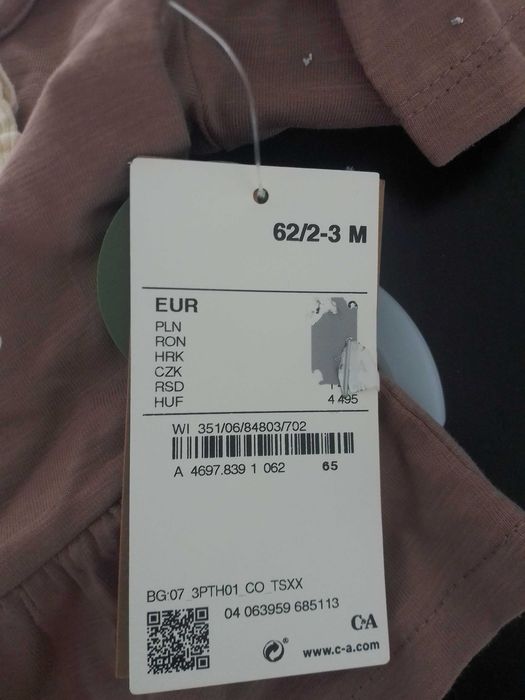 Conjunto novo 3 peças bebé menina