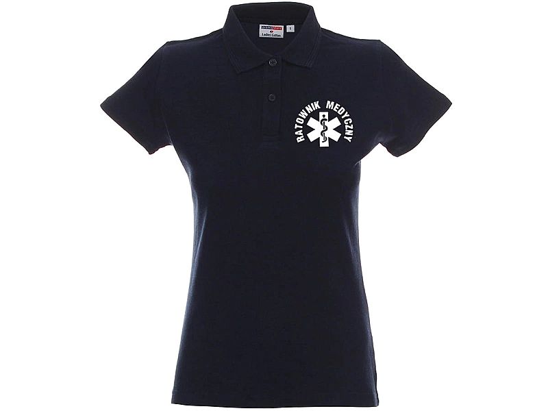 Koszulka Polo damska RATOWNIK MEDYCZNY granatowa (M)