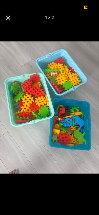 Duży zestaw klocków waflowych