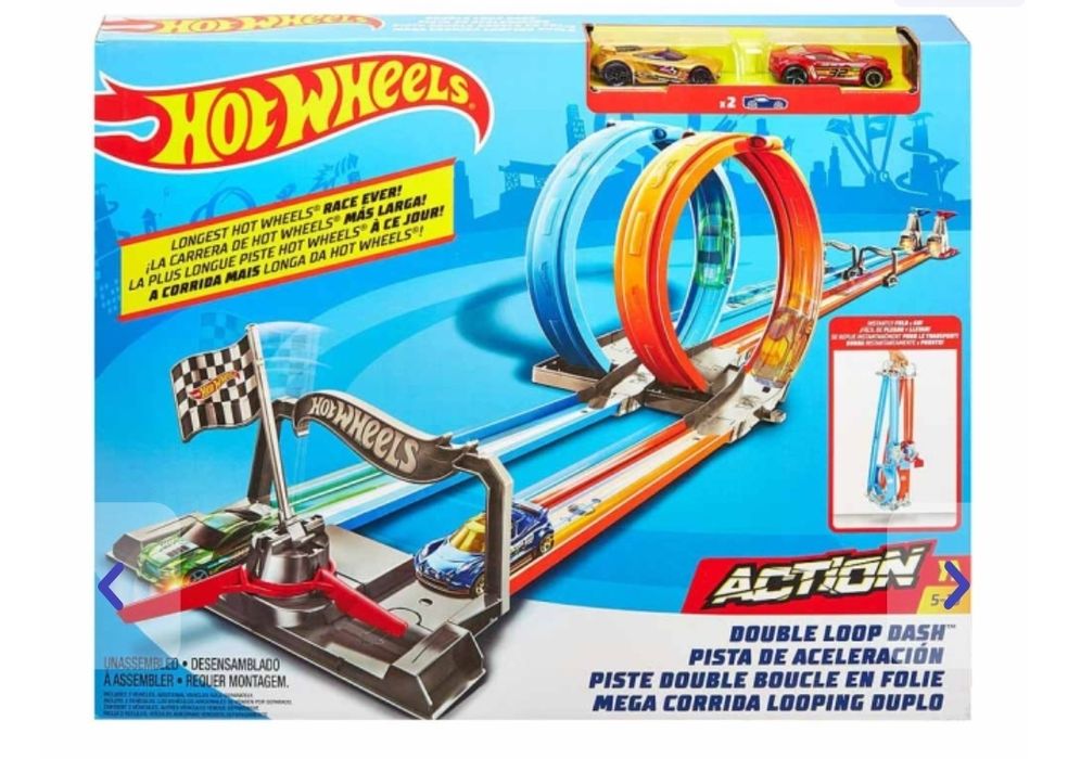 Автовоз Hot Wheels, трек Hot Wheels подвійна петля
