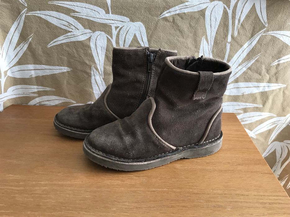 Brązowe czekoladowe botki zamszowe Zara 28