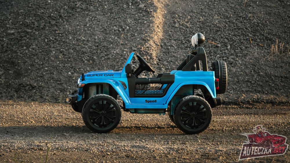 Duży JEEP Supercar 4x45W 12V 10Ah dla dzieci MIĘKKIE KOŁA SKÓRA PILOT