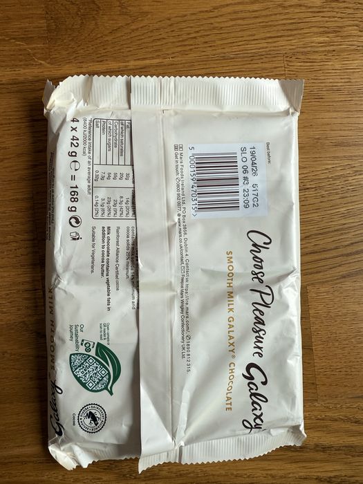 Czekolada Galaxy Mleczka Smooth Milk 168g UK Czekoladki Batoniki